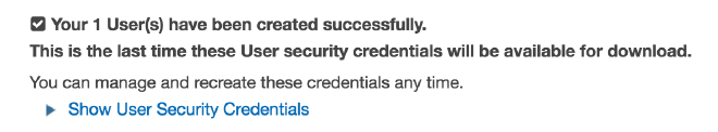 User Security Credentials